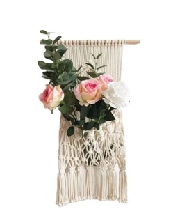 custom Amazon nordic cotton rope basket decoration home decor  100%handmade woven hanger wall hanging shelf macrame wall hanging