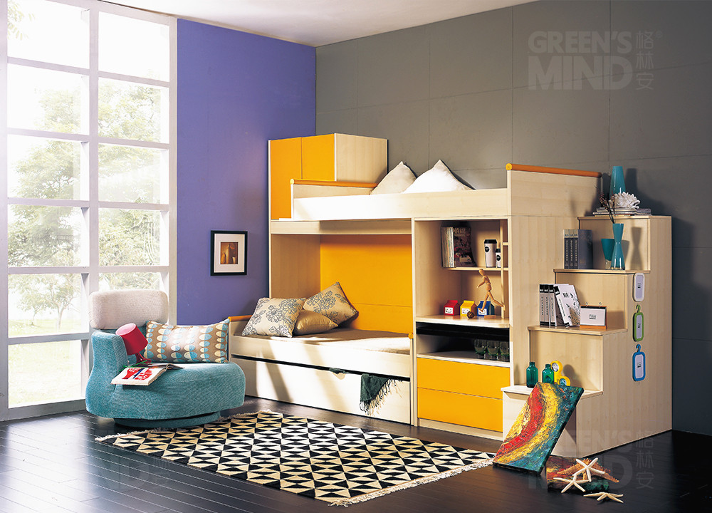 Buy Custom Childrens Bedroom Furniture Bed Solid Wood Storage Cabinets ...