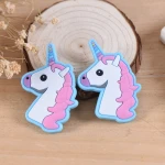 Custom compant brand logo PVC unicorn label tag for clothing