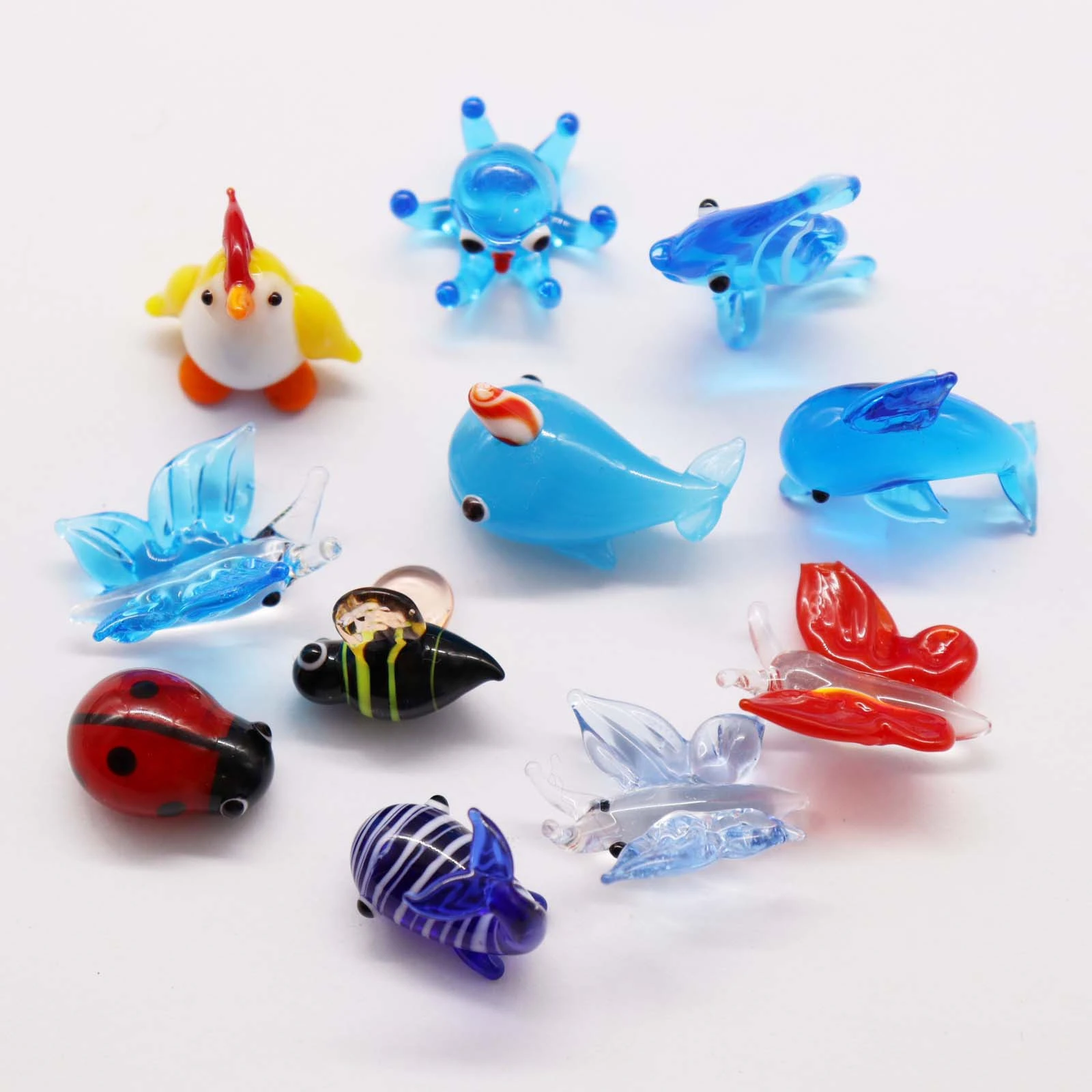 custom crystal glass murano small sea animal figurines hand blown collectible craft home decor aquarium diy