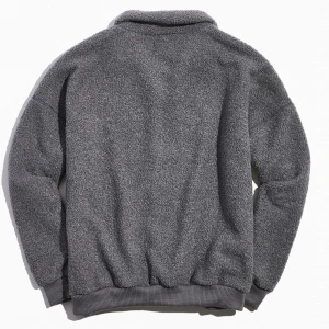 Custom design mens fashion casual hip hop clothing fleece pullover sweater men quarter zip sweatshirt