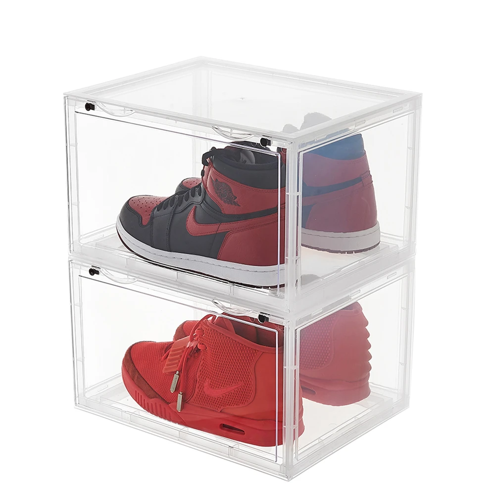 Custom design stackable plastic shoe organizer storage