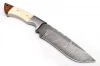 Custom Handmade Damascus steel Hunting knife Full  Tang Camping Knife With Leather Sheath