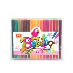 Custom logo 48 colors dual tip brush pens art marker fine pen
