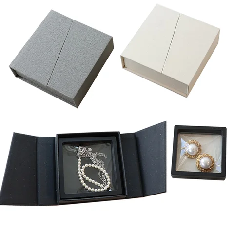 Custom Logo Luxury Jewelry Cardboard Gift Boxes Magnetic Close Double Door Box For Bangles Bracelet Necklace Earrings Ring