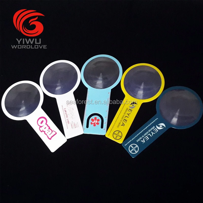 custom logo printed hand magnifier pvc magnifying glass plastic fresnel magnifying lens