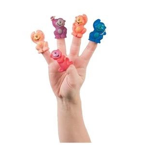 custom make plastic animal Finger Puppets , OEM design toy animal shape soft plastic finger puppets