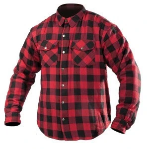 Custom Motorcycle Smart Cotton Flannel Shirt Aramid Fiber Full Sleeves Shirt