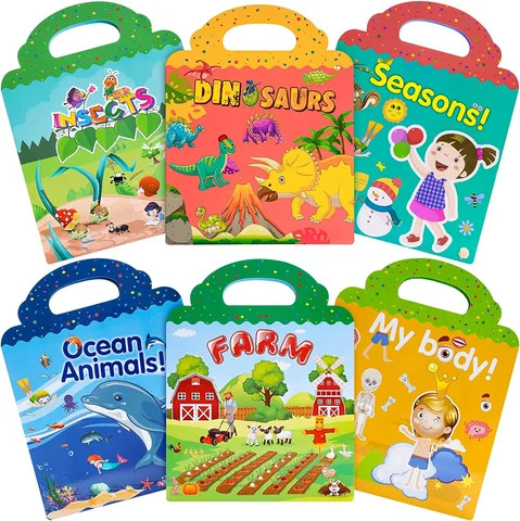 Buy Custom Reusable Cartoon Sticker Book Silicone Removable Diy ...