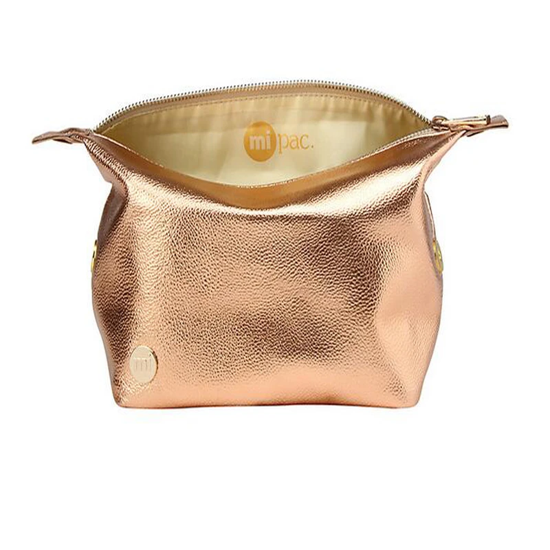Custom Rose Gold Travel Cosmetic Makeup Bag Case