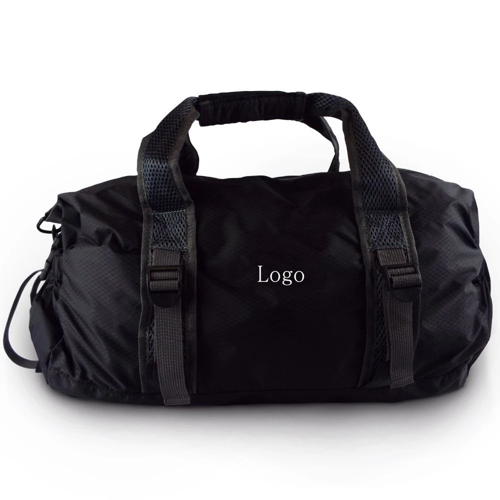 Custom Waterproof Ripstop Nylon Sports Gym Lightweight Foldable Travel Duffel Bag
