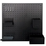 Customizable metal pegboard wall mount kitchen toy hanger with hooks display steel square pegboard