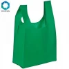 Customize cheap non woven bag t-shirt ultrasonic non woven vest bag for Supermarket