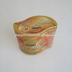 Customized decorate customized leaf shape tea can with CMYK printing