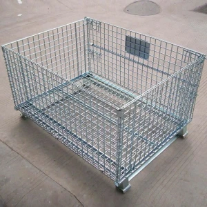 Customized Foldable Storage Cage Galvanized Wire Mesh Storage Container Heavy Duty Steel Collapsible Wire Mesh