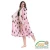 Customized OEM printing fashionable 100% polyester soft fleece lady women bathrobe with cat pattern