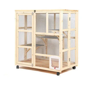 Customized weatherproof outdoor cheap large wooden pet cat condo cages