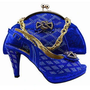 Cute high heel italy matching shoes and bag set for wedding party