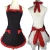 Import Cute Retro Lovely Lady&#39;s Kitchen Flirty Black Vintage Aprons for Women Girls With Pockets from China