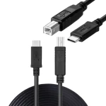 Data USB Type C to USB 2.0 B Male Printer Scanner MIDI Cable PVC Custom High Speed 480M Mobile Hp Printer Cable Stock Braid