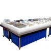 Dingfeng customized supermarket or grocery store shop stainless steel frozen fresh fish seafood food display table ice case