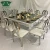Import Dining room furniture 8 seater mirror glass top dining table set from China