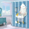 Direct sale waterproof and mildew-proof thickened cartoon cat bathroom shower curtain sets