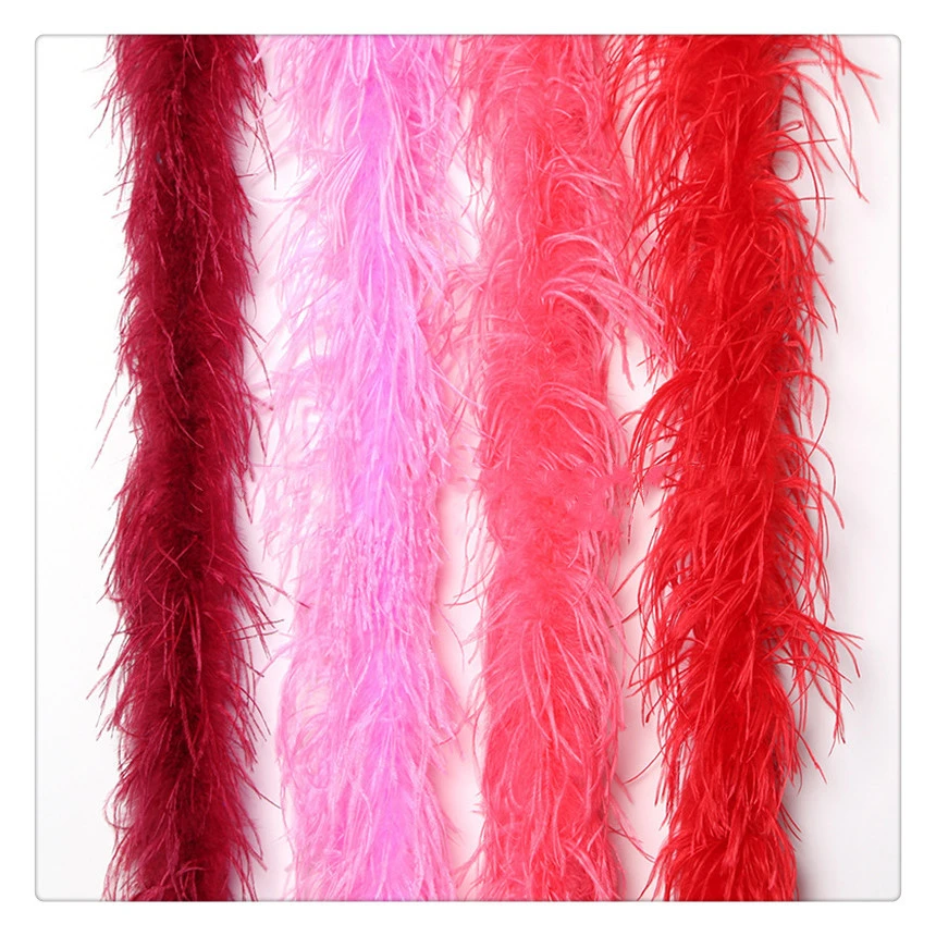 Directly factory supplying 2 yards ostrich boa 1~20ply bulk cheap ostrich feather boa for wholesale