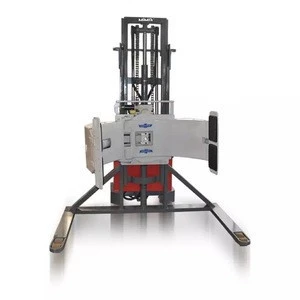 Double Pallet Forklift electric stacker &amp; reclaimer with paper roll clamp
