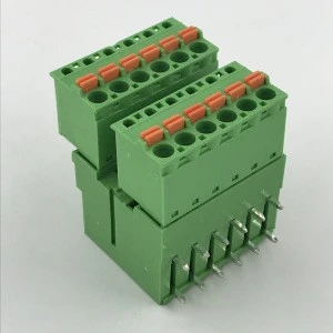 Double rows pluggable PCB terminal block 5.08mm pitch two layer right angle pin male and female XK2EDGRH-5.08 2EDGKD-5.08
