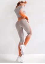 dropship graduated color 2 piece crop hoodie and legging seamless nylon spandex women yoga sets apparel