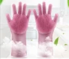 Dropship Hotsell on Amazon silicone household gloves for cleaning silicone dishwashing gloves
