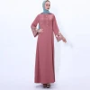 Dubai Fashion Women Muslim Floral Printing Long-sleeve Corset Casual Dress Islamic Ladies Flower Abaya Cardigan