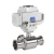Import Electric Actuated ISO 2037 Three Way L/T Type Sanitary Stainless Steel Motorized Hygienic Ball Valve with Tri-clamp Ends from China