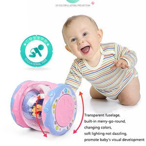 Electronic Multi-function Plastic Carousel Musical  learning Hand Drum Beat preschool educational toy musical instrument