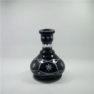 Engraved Small round bottle glass shisha hookah,hand carved glass shisha ,Wholesale custom arab shisha glass hookah