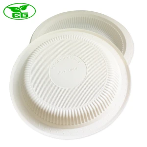 European Style 100% Biodegradable Cornstarch Cake Plate High Quality  Round Cake Plates Party Plastic Disposable Tableware