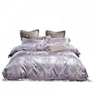 European style luxurious yarn dye jacquard weave bedding set 100% cotton four set print bedding sets