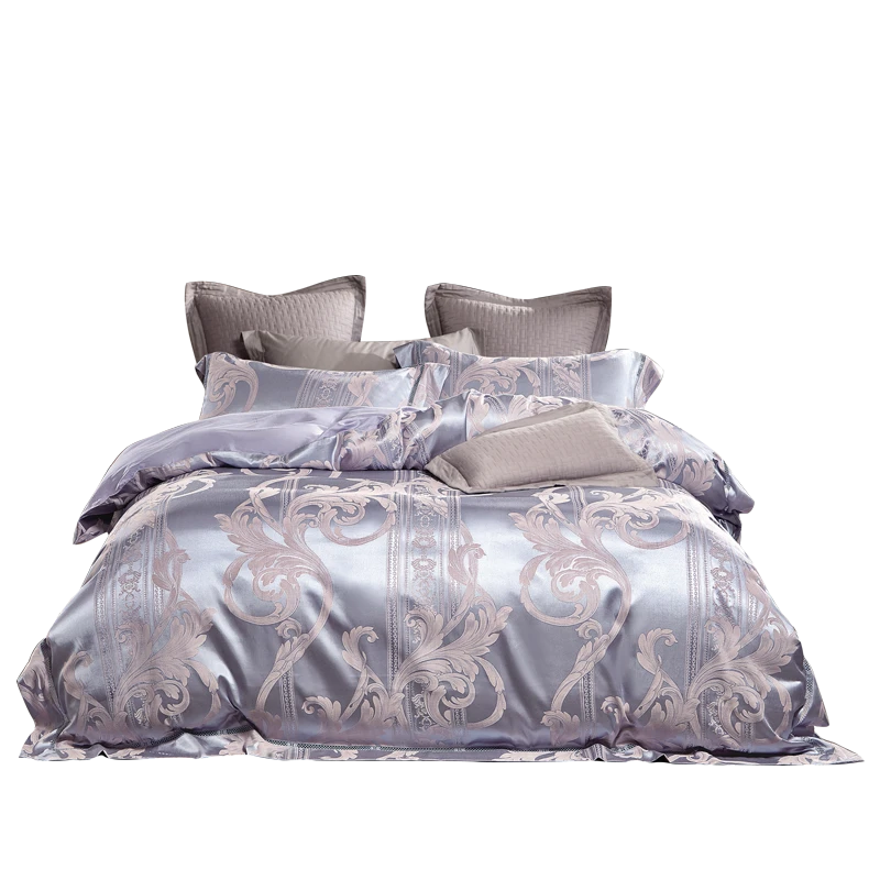 European style luxurious yarn dye jacquard weave bedding set 100% cotton four set print bedding sets