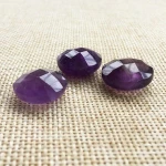 Faceted Cut Loose Stone Bead Dark Amethyst Natural