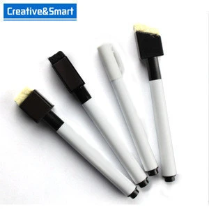 Factory Directly Cheap Custom Plastic Erasable Marker Pen/ Dry Erase Marker Pen With Brush/ Magnetic Whiteboard Marker