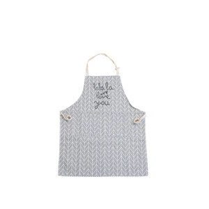 Factory hot sale kitchen printed  linen pocket apron