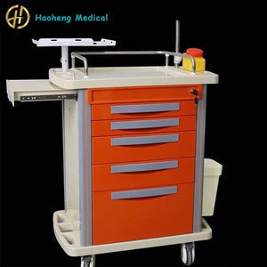 Factory Price Hospital crash cart medical equipment trolley with drawers