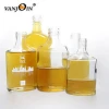 Factory Price Portable Drinkware Leather Wrapped Lead Free Vacuum Glass Jar 4 Oz 6 Oz Stainless Steel Lids Hip Flask For Man