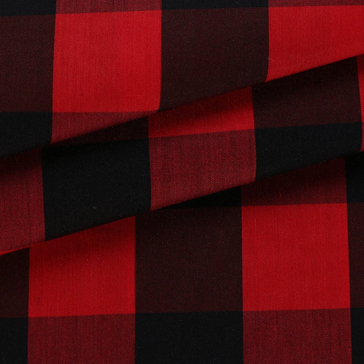 Factory sales multi - color large check fabric cotton nylon stretch shirt fabric spring and summer yarn-dyed fabric