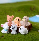 Factory supply small mini cute Resins animal dog cat accessories zen garden mini landscape fairy garden decoration resin crafts