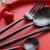 Import Fancy flatware set black steel cutlery set from China