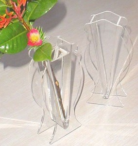 fashion acrylic tube flower vase,crystal flower vase home gifts decoration vase heart shape,narrow neck vase