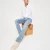 Import Fashion Design Plus Size Streetwear Clothes Slim Fit Custom Label Embroidery Blue Denim Mens Jeans from China