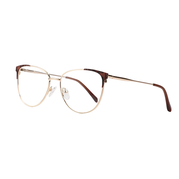 Fashion Myopia Anti Blue Blocking Glasses Lens Retro Personalized Metal Eyeglasses Frames